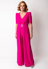 Moncho Heredia Diamante Belt Wide Leg Jumpsuit, Fuchsia Pink