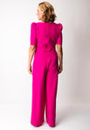 Moncho Heredia Diamante Belt Wide Leg Jumpsuit, Fuchsia Pink