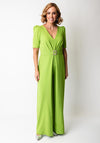 Moncho Heredia Diamante Belt Wide Leg Jumpsuit, Green