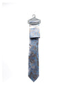 Montagu Jacquard Print Tie & Pocket Square Set, Blue