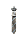 Montagu Diagonal Stripe Print Tie & Pocket Square Set, Taupe & Blue