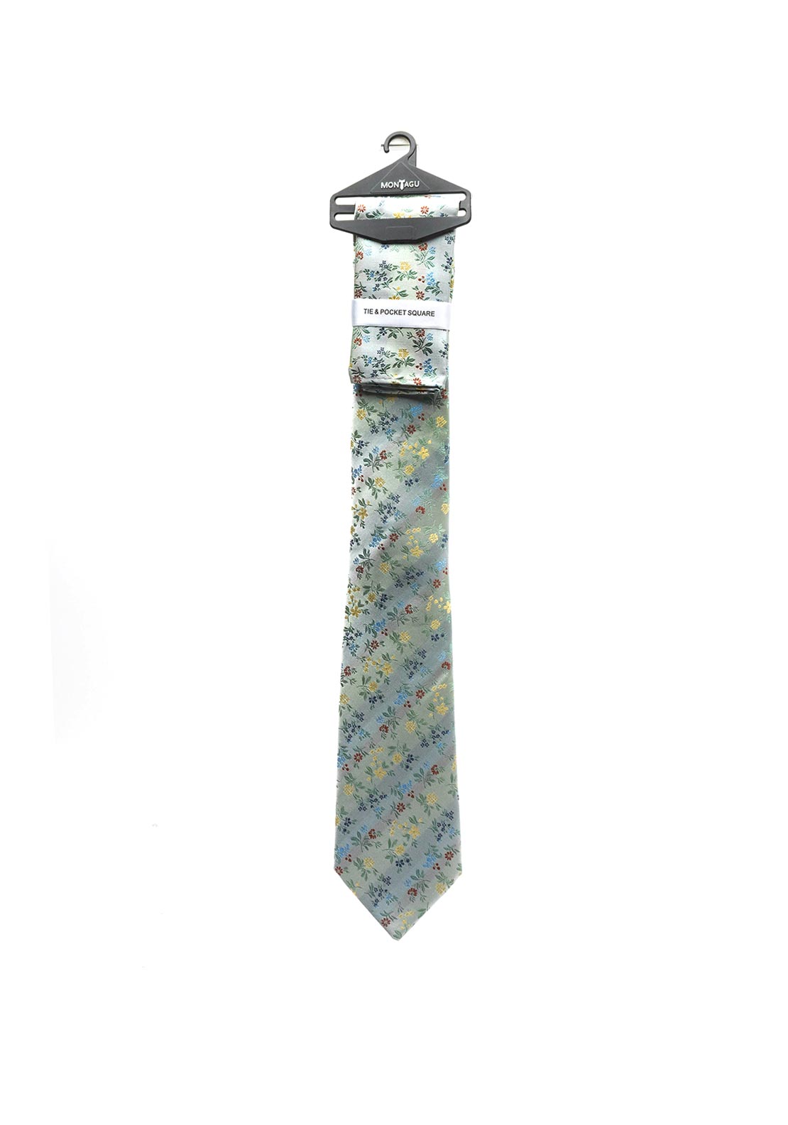 Montagu Spring Floral Print Tie & Pocket Square Set, Mint