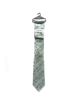 Montagu Spring Floral Print Tie & Pocket Square Set, Mint