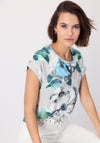Monari Flower Jersey Elastic Trim Top, Grey