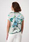 Monari Flower Jersey Elastic Trim Top, Grey