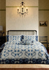 Morris & Co Scrolling Carnation Printed Duvet Cover Set, Indigo & Ivory
