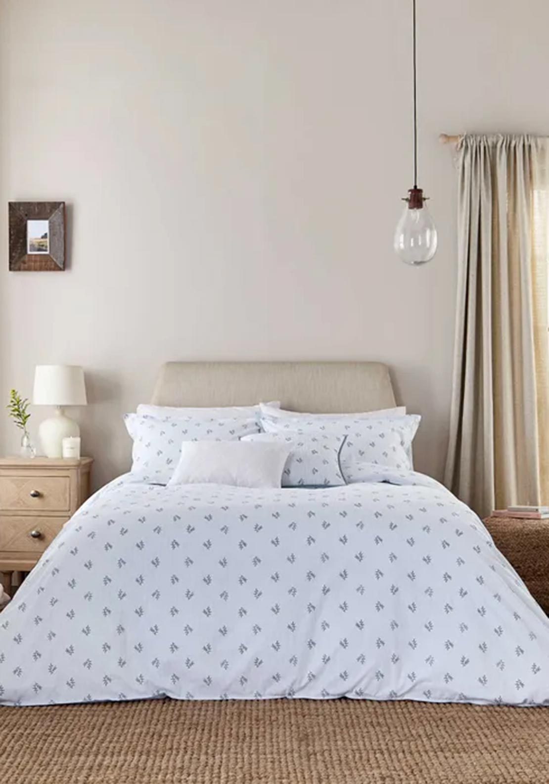 Murmur Thalia Striped Leaf Duvet Set, Ballintoy Blue