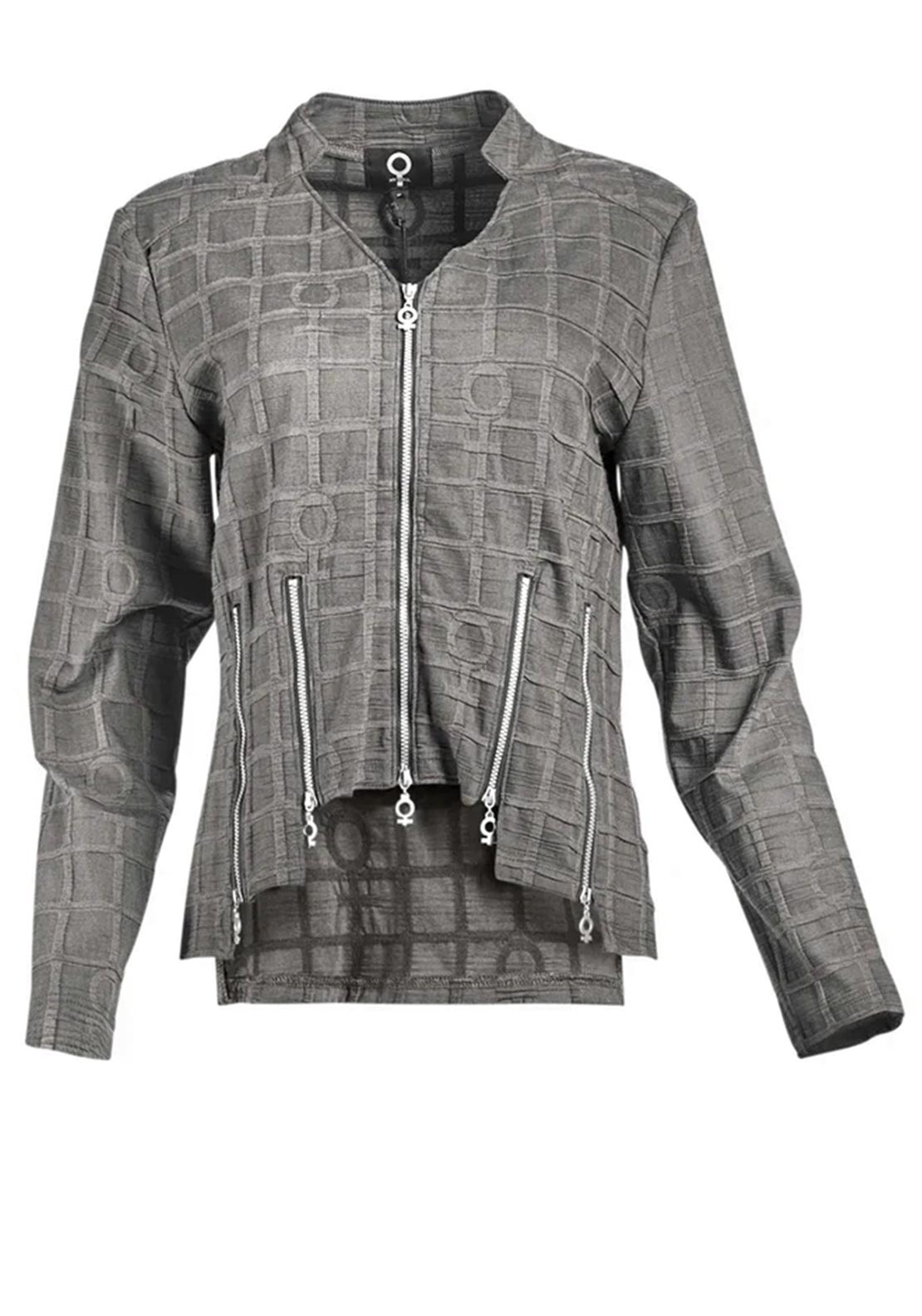 My Soul Textured Geometric Jacket, Grey