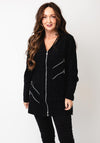 My Soul Jersey Zip Front Bubble Jacket, Black