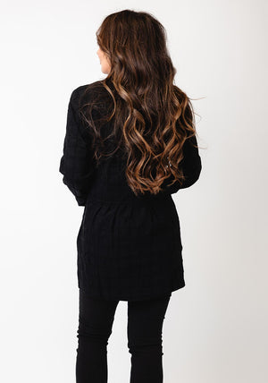 My Soul Jersey Zip Front Bubble Jacket, Black