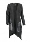 My Soul Leather Pocket Contrast Open Jacket, Black