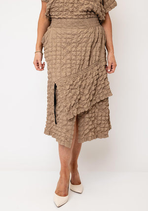 My Soul Shirred Textured Skirt, Sand