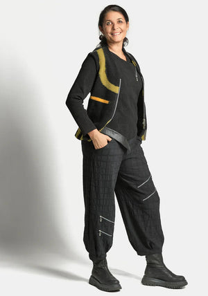 My Soul Textured Geometric Bubble Trousers, Black