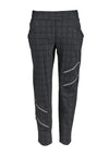 My Soul Textured Geometric Slim Bubble Trousers, Black