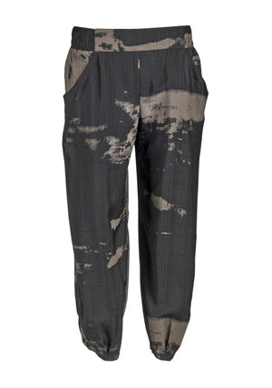 My Soul Acid Loose Cuff Trousers, Black & Brown