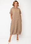 My Soul Shirred Textured Midi Dress, Sand