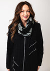 My Soul Monogram Light Loop Scarf, Black & Grey