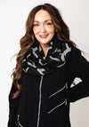My Soul Monogram Loop Scarf, Black & Grey