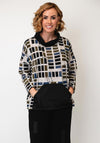 My Soul Geometric Print with Pocket Detail Top, Multi Coloured
