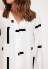 My Soul Contrast Print Midi Shirt Dress, White & Black