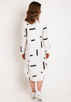 My Soul Contrast Print Midi Shirt Dress, White & Black