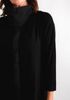 My Soul Contrast Material Panel Tunic Dress, Black