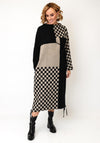 My Soul Knitted Checkered Print Midi Dress, Black Multi
