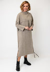 My Soul Knitted Checkered Print Midi Dress, Beige