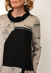 My Soul High Rounded Neckline Dress, Grey Multi