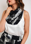 My Soul Text Print Loop Scarf, Black