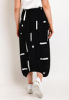 My Soul Contrast Print Midi Skirt, Black