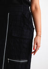 My Soul Grid Zip Midi Skirt, Black