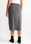 My Soul Embossed Check Midi Skirt, Grey