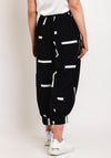 My Soul Contrast Print Relaxed Cuff Trousers, Black & White