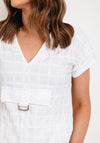 My Soul V-Neck Textured Blouse, White