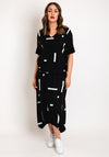My Soul Contrast Print V-Neck Top, Black & White