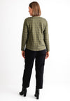My Soul Grid Zip V Neck Top, Green