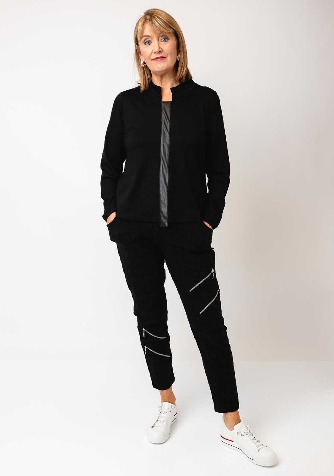 My Soul Leather Trim Top, Black