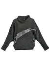 My Soul Zip Detail Long Sleeve Sweatshirt, Black