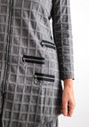 My Soul Embossed Check Zip Jacket, Grey