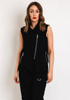 My Soul Asymmetric Zip Textured Waistcoat, Black