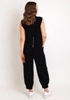 My Soul Asymmetric Zip Textured Waistcoat, Black