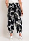 My Soul Text Print Linen Mix Cuff Trousers, Sand
