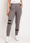 My Soul Zip Detail Slim Leg Textured Trousers, Sand