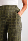 My Soul Embossed Check Trousers, Green