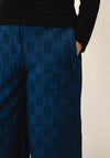 My Soul Bubble Check Cropped Trousers, Blue