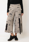 My Soul Checked Print Cropped Wide Leg Trousers, Beige and Black