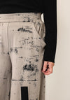 My Soul Checked Print Cropped Wide Leg Trousers, Beige and Black