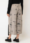 My Soul Checked Print Cropped Wide Leg Trousers, Beige and Black