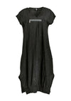 My Soul Crincle V Neck Midi Dress, Black